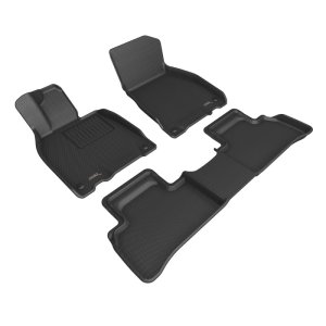 Mercedes-Benz EQE Sedan Floor Mat Set - Front + Rear - 3D MAXpider - KAGU Series - Black - `23-`26 Mercedes-Benz EQE Sedan Floor Mat Set - Front + Rear - 3D MAXpider - KAGU Series - Black - `23-`26